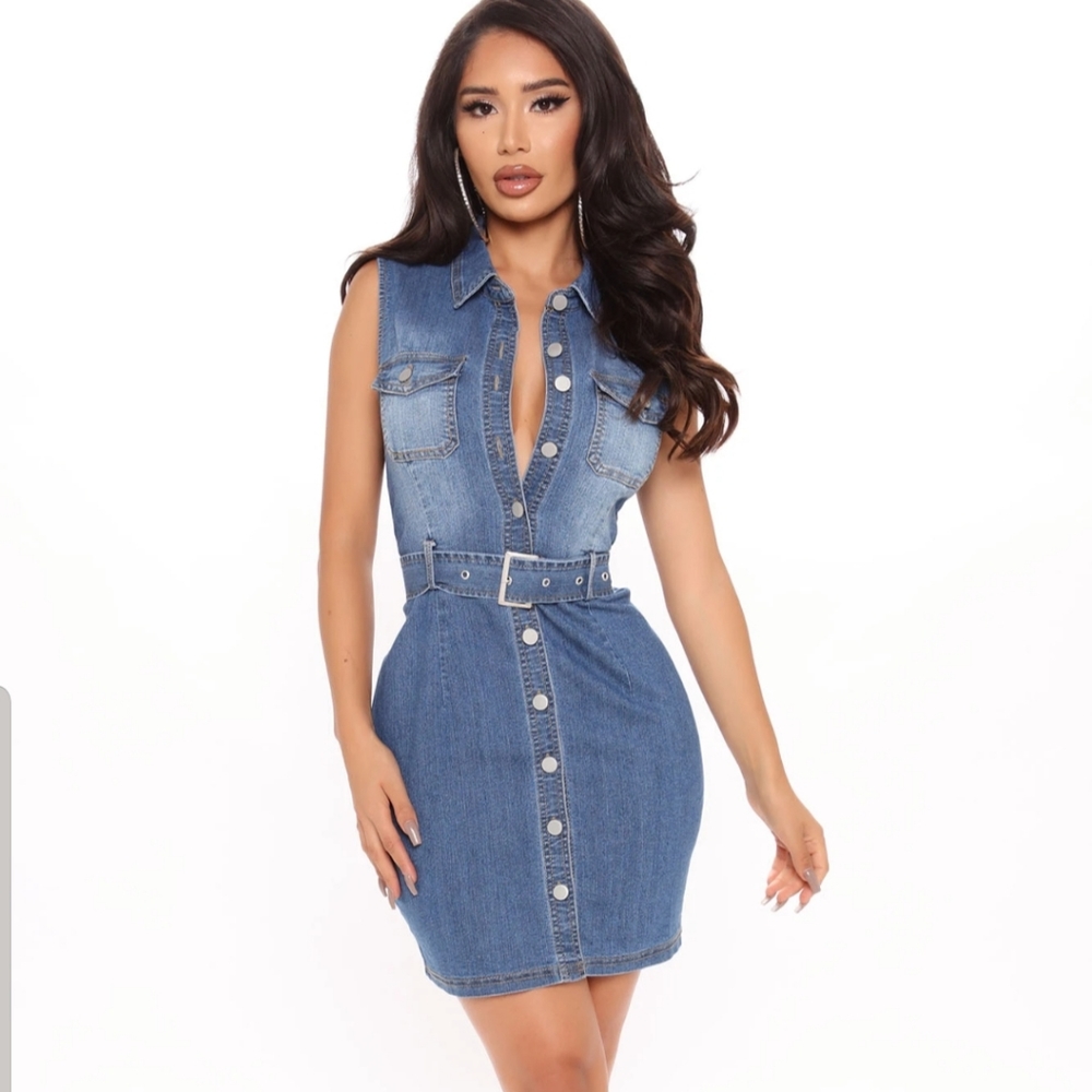 Do I Have Your Attention Mini Dress - Blue